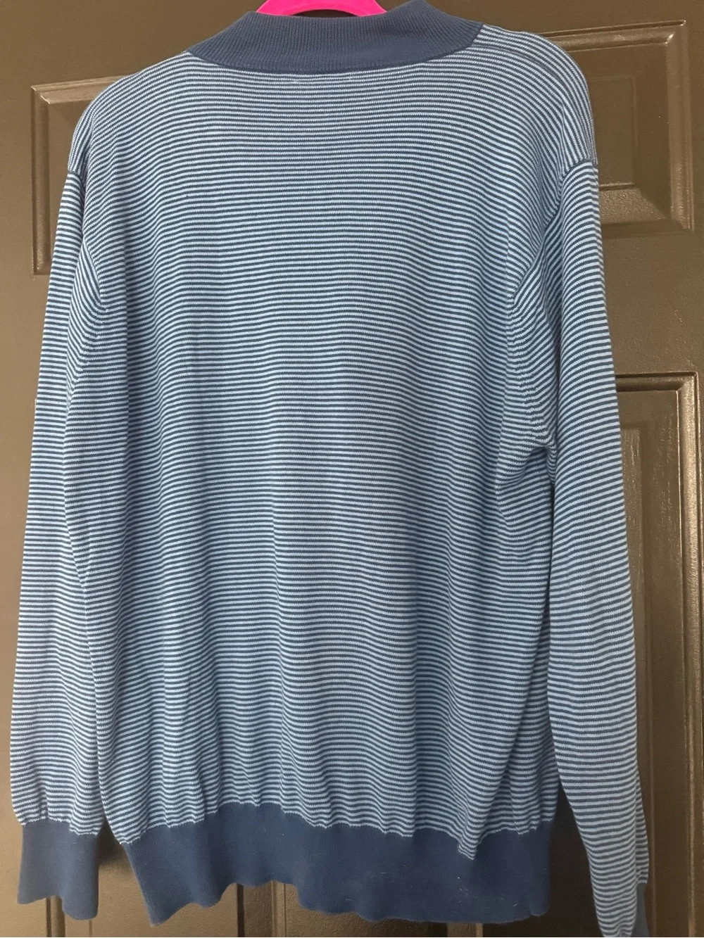 Turtleson blue striped 1/4 zip lightweight sweater XL